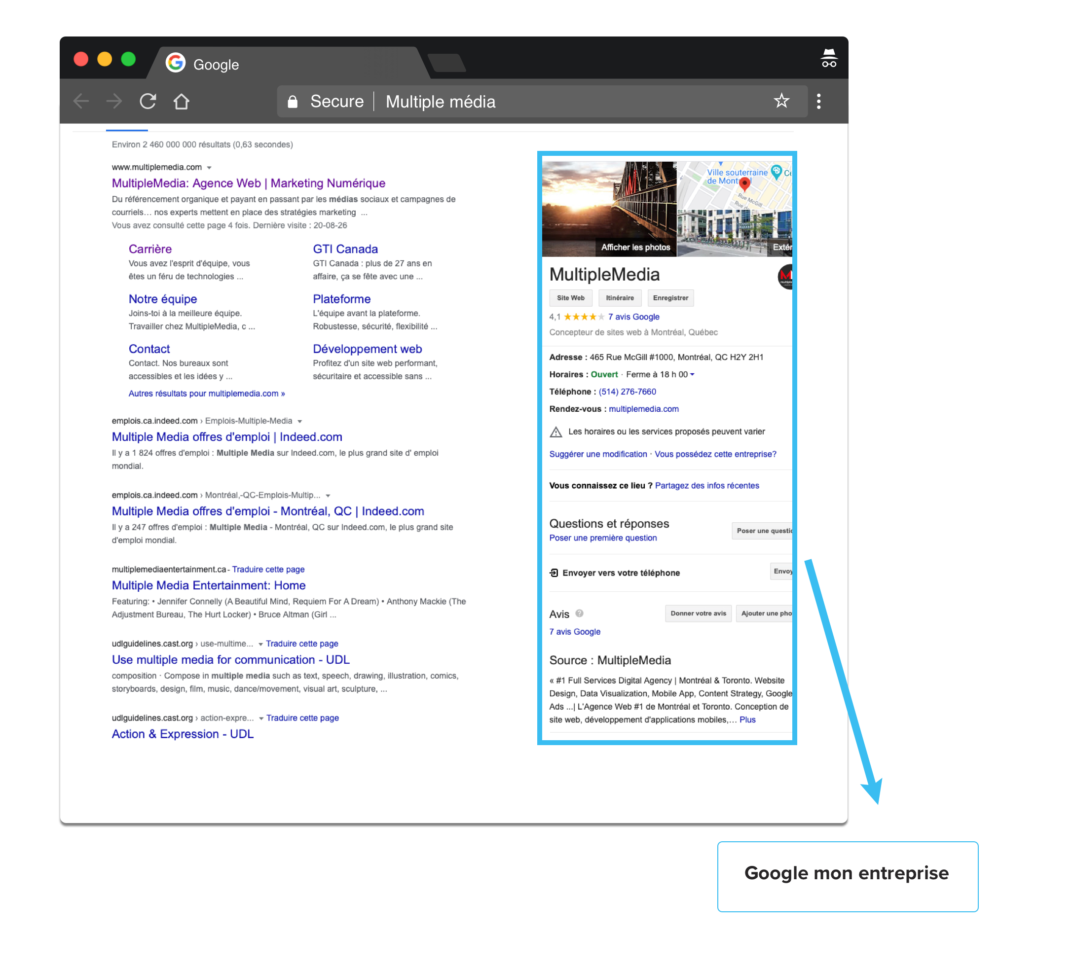 Exemple Google Mon Entreprise