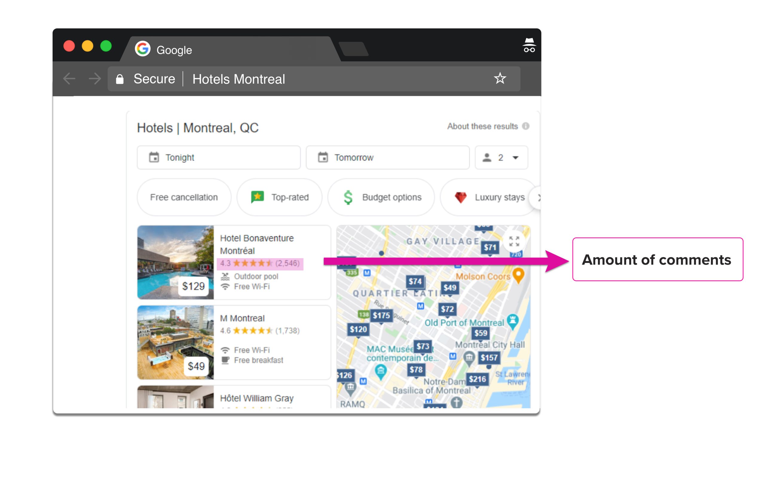 Example Google Local Pack