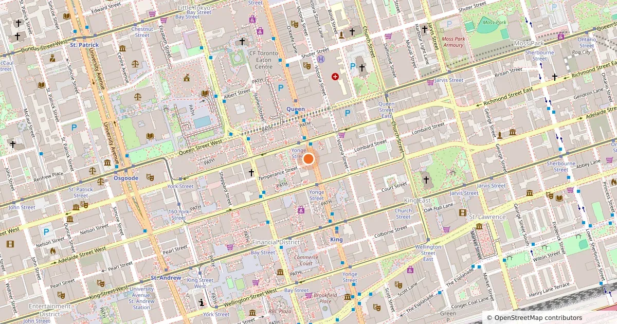 Carte du quartier autour du bureau de GTI à Toronto