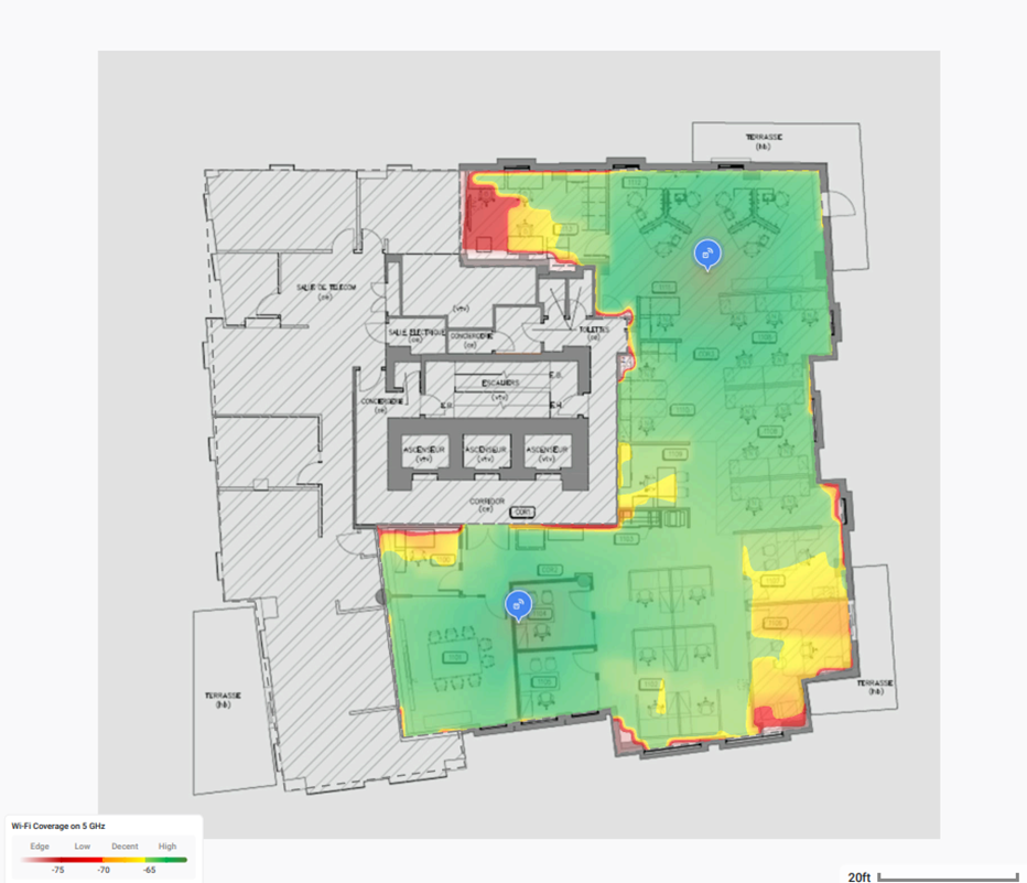 EXAMPLE: THERMAL MAP - 5 GHZ WIRELESS COVERAGE