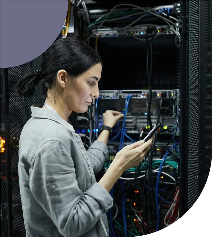 A specialist working on a server infrastructure