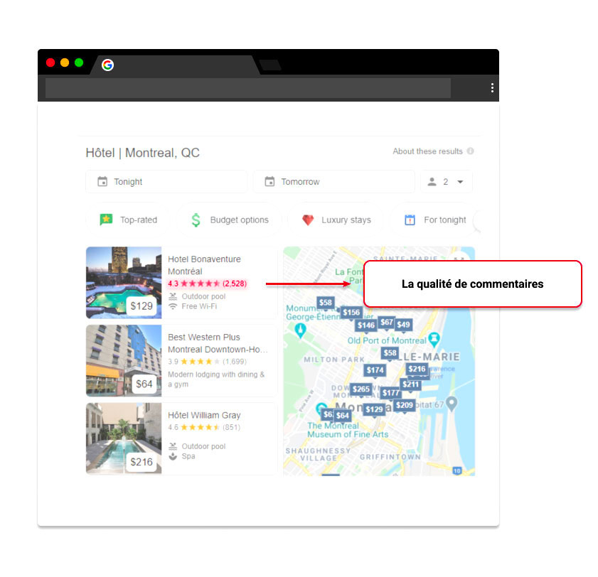 Exemple Google Local Pack